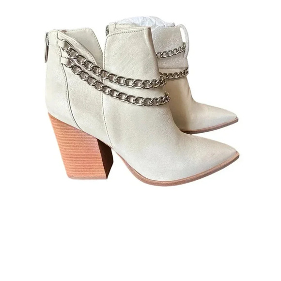 NEW Vince Camuto Gallzy Baby Kid Leather Pointed Toe Double Chain Ankle Size 9 - Picture 10 of 16